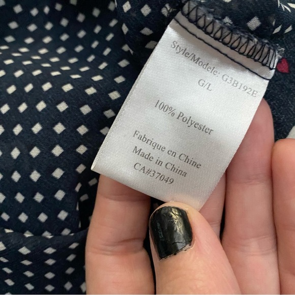 Sheer Kitty Cat Print Button Top All Over Print Blue Shirt Lightweight Sz L - Picture 6 of 9